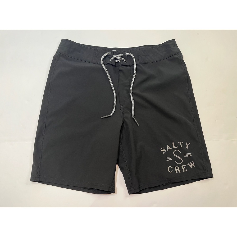 Salty Crew Boardshorts Mens 30 Black 4-Way Stretch Surf Swim Shorts